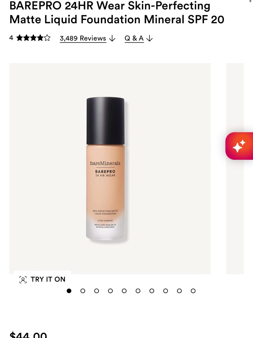 bareMinerals BAREPRO Matte Liquid Foundation — Beige Tone
